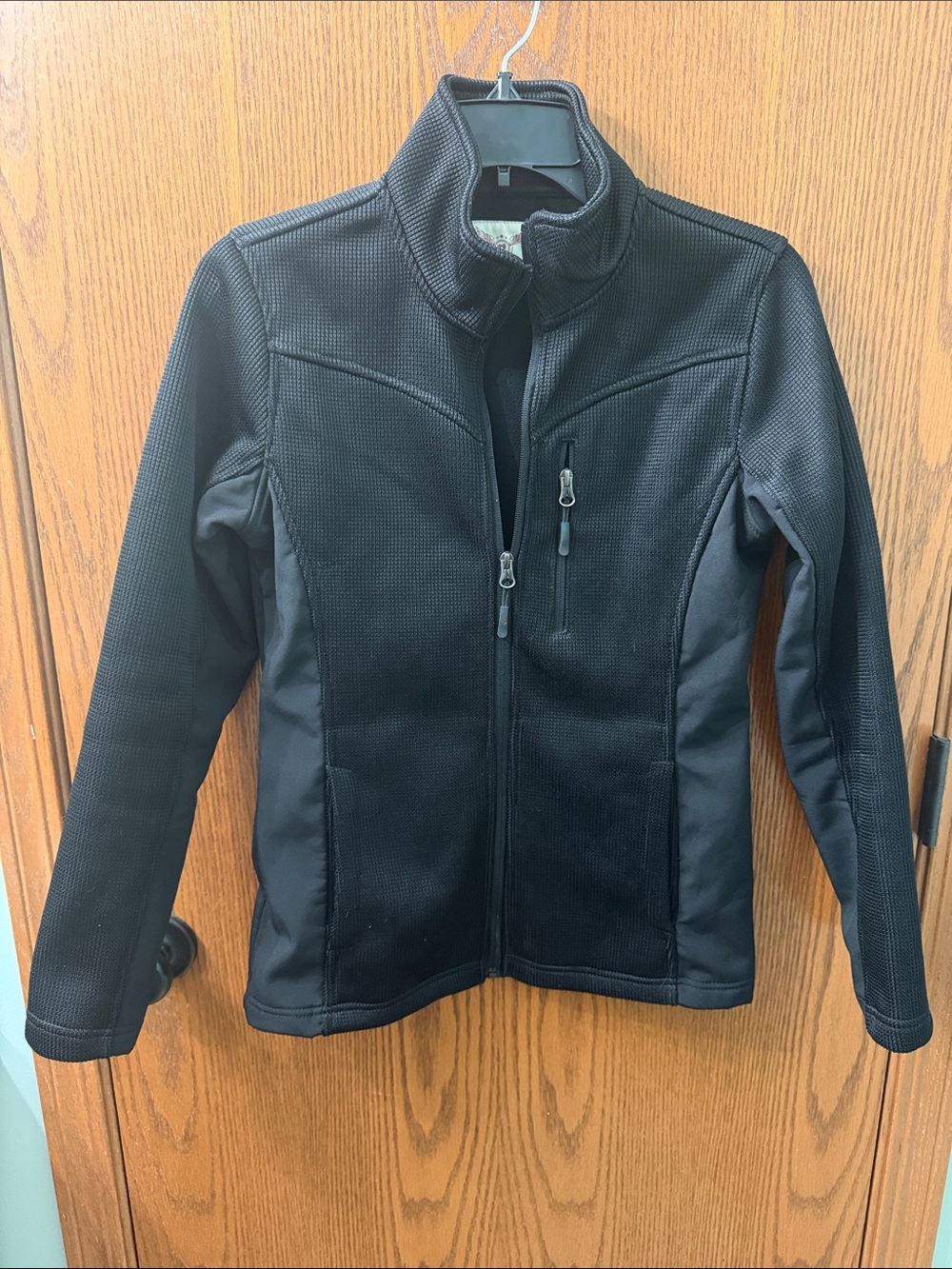 Faded Glory Black Women's Utility Jacket with Chest Zip